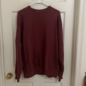 Homespun Burgundy Sweatshirt with Front Pocket Size L